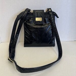 Relic by Fossil Shiny Crinkle Black Crossbody Bag